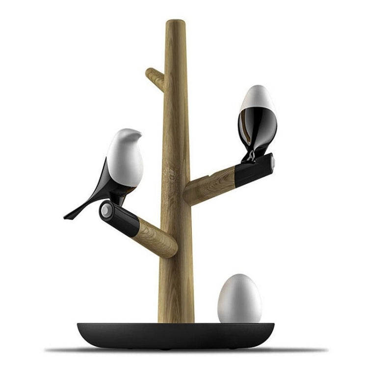 Lucky Bird LED Night Table Lamp Wood Base Intelligent Motion Sensor Living Room Bedroom Desk Light(2 Birds 1 Egg) by bashfashion