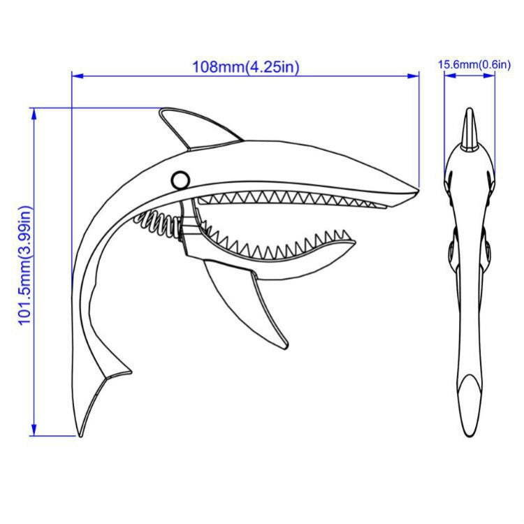 Shark Shape Zinc Alloy Guitar Capo(Rose Gold) by bashfashion