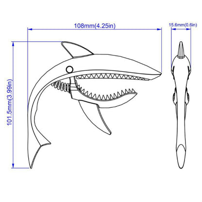 Shark Shape Zinc Alloy Guitar Capo(Rose Gold) by bashfashion