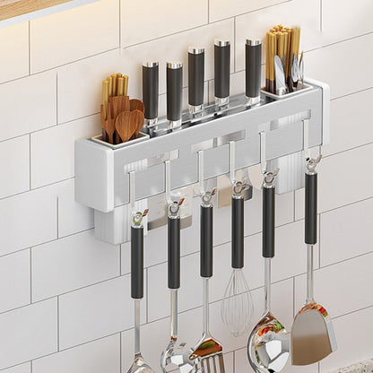 Kitchen Wall-mounted Rack Free Punching Chopsticks Holder, Color:Brushed 40cm by bashfashion