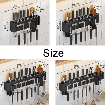 Kitchen Wall-mounted Rack Free Punching Chopsticks Holder, Color:Brushed 50cm by bashfashion