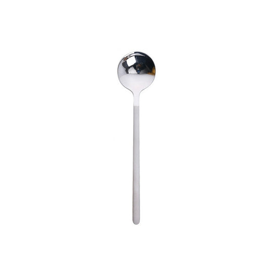 Mini Accessories Coffee Spoon Kitchen Dessertspoon Dining Round Shape Coffee Stainless Steel Home, Size:15cm(Silver) by bashfashion