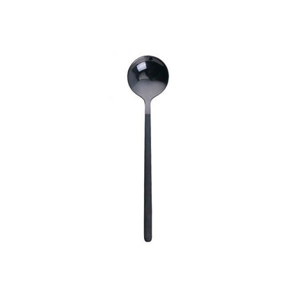Mini Accessories Coffee Spoon Kitchen Dessertspoon Dining Round Shape Coffee Stainless Steel Home, Size:15cm(Black) by bashfashion