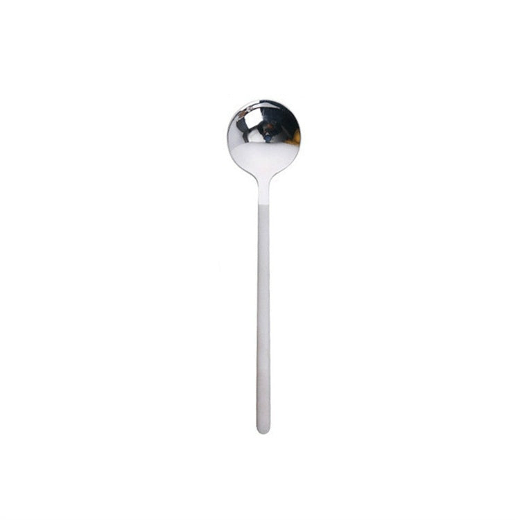 Mini Accessories Coffee Spoon Kitchen Dessertspoon Dining Round Shape Coffee Stainless Steel Home, Size:17cm(Silver) by bashfashion