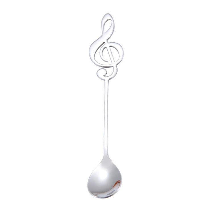 Creative Musical Note Spoon Coffee Stirring Scoop Stainless Steel Titanium Music Bar Spoon Gift Spoon(Silver) by bashfashion