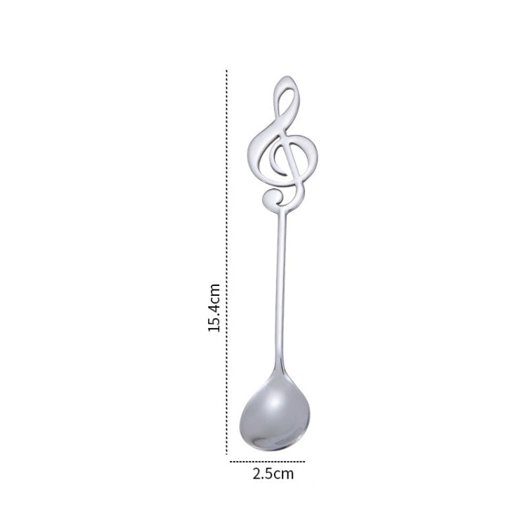Creative Musical Note Spoon Coffee Stirring Scoop Stainless Steel Titanium Music Bar Spoon Gift Spoon(Silver) by bashfashion