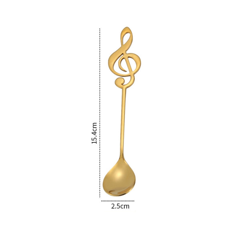 Creative Musical Note Spoon Coffee Stirring Scoop Stainless Steel Titanium Music Bar Spoon Gift Spoon(Gold) by bashfashion