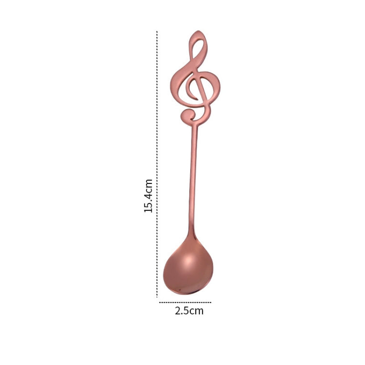 Creative Musical Note Spoon Coffee Stirring Scoop Stainless Steel Titanium Music Bar Spoon Gift Spoon(Rose Gold) by bashfashion
