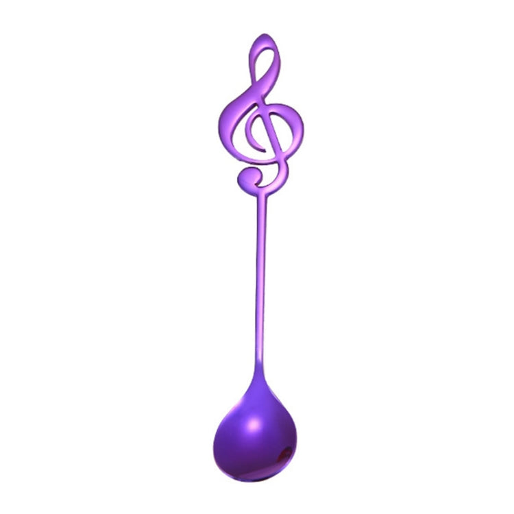 Creative Musical Note Spoon Coffee Stirring Scoop Stainless Steel Titanium Music Bar Spoon Gift Spoon(Purple) by bashfashion