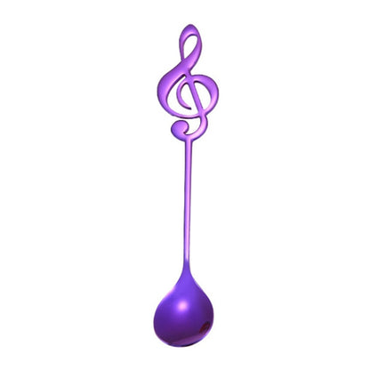 Creative Musical Note Spoon Coffee Stirring Scoop Stainless Steel Titanium Music Bar Spoon Gift Spoon(Purple) by bashfashion
