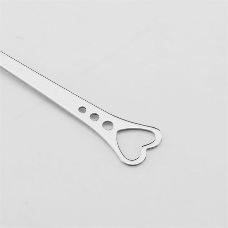 2 PCS Stainless Steel Spoon Portable Metal Coffee Teaspoon Creative Love Heart Shaped Wedding Party Gift Dinnerware, Color:Gold Single Hole Love by bashfashion