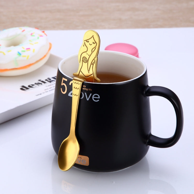 Creative Coffee Spoon Mermaid Shape Handle Spoons Flatware Drinking Tools, Color:Rose Gold by bashfashion