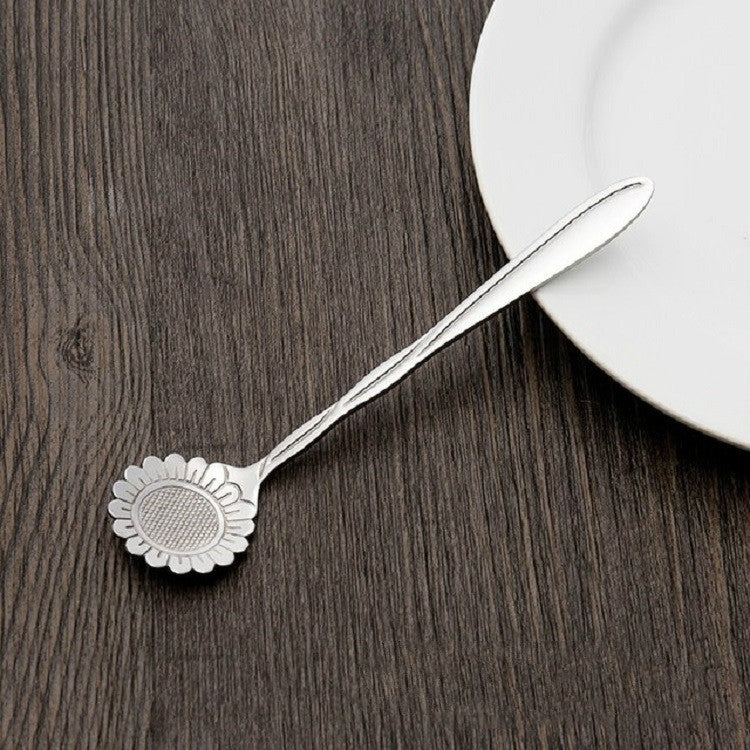 3 PCS Stainless Steel Household Creative Flower Spoon Coffee Stirring Spoon, Style:Sunflower Spoon by bashfashion
