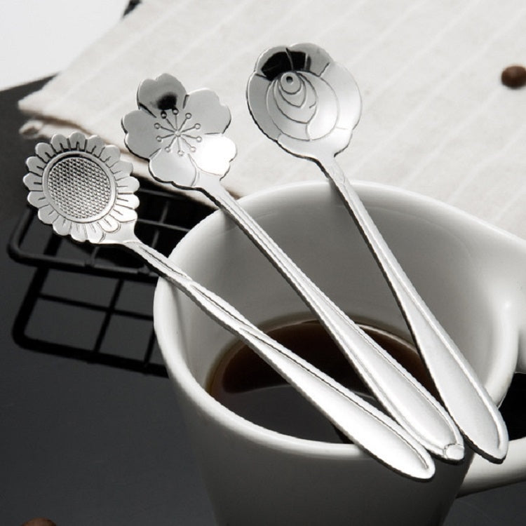 3 PCS Stainless Steel Household Creative Flower Spoon Coffee Stirring Spoon, Style:Plum Flower Spoon by bashfashion