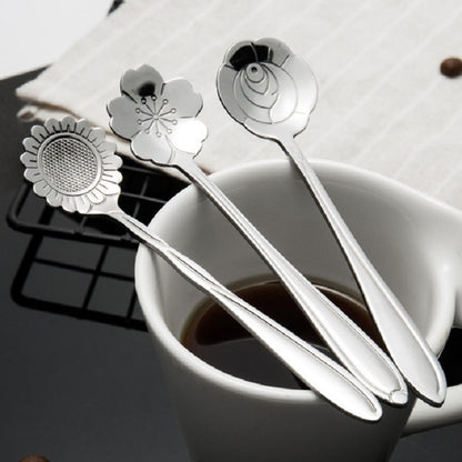 3 PCS Stainless Steel Household Creative Flower Spoon Coffee Stirring Spoon, Style:Cosmos Flower Spoon by bashfashion