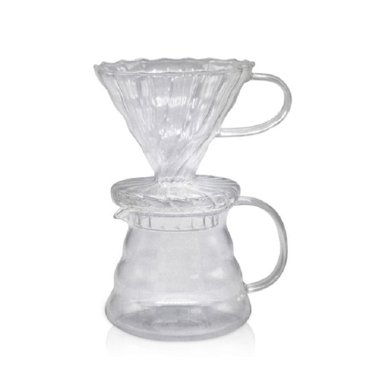 Heat-resistant Hand-made Coffee Glass Pot Cloud Coffee Sharing Pot, Specification:600ml Integrated Glass Filter Cup by bashfashion