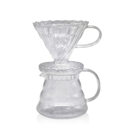 Heat-resistant Hand-made Coffee Glass Pot Cloud Coffee Sharing Pot, Specification:600ml Integrated Glass Filter Cup by bashfashion