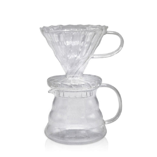 Heat-resistant Hand-made Coffee Glass Pot Cloud Coffee Sharing Pot, Specification:600ml Integrated Glass Filter Cup by bashfashion