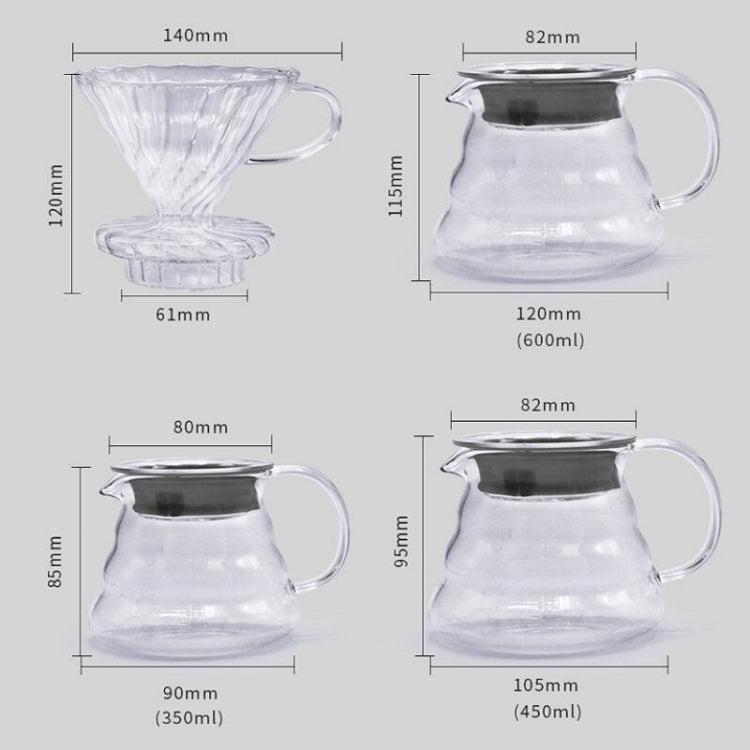 Heat-resistant Hand-made Coffee Glass Pot Cloud Coffee Sharing Pot, Specification:600ml Integrated Glass Filter Cup by bashfashion