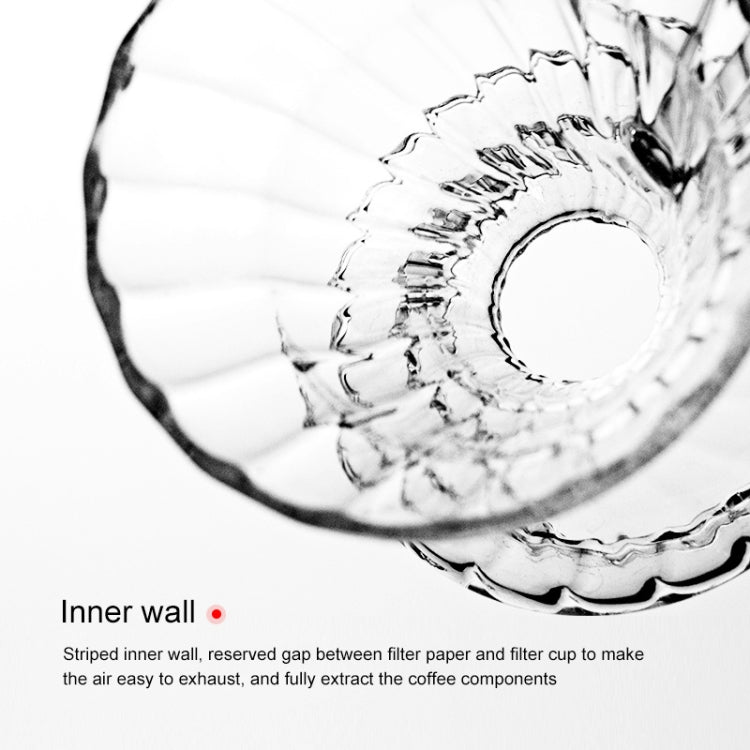 Heat-resistant Hand-made Coffee Glass Pot Cloud Coffee Sharing Pot, Specification:600ml Integrated Glass Filter Cup by bashfashion