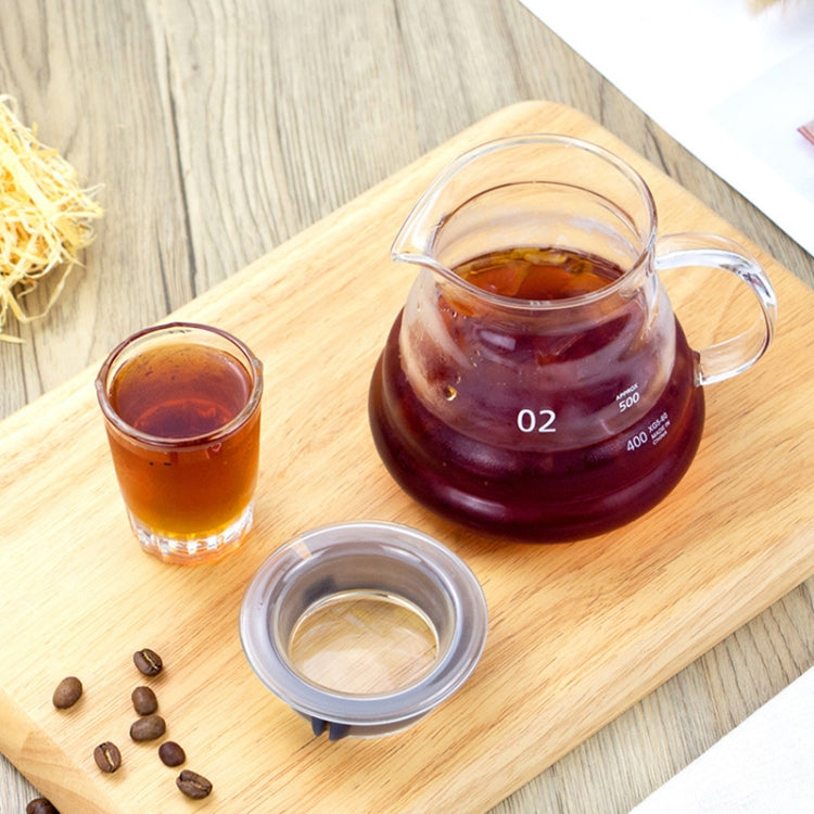 Heat-resistant Hand-made Coffee Glass Pot Cloud Coffee Sharing Pot, Specification:600ml Integrated Glass Filter Cup by bashfashion
