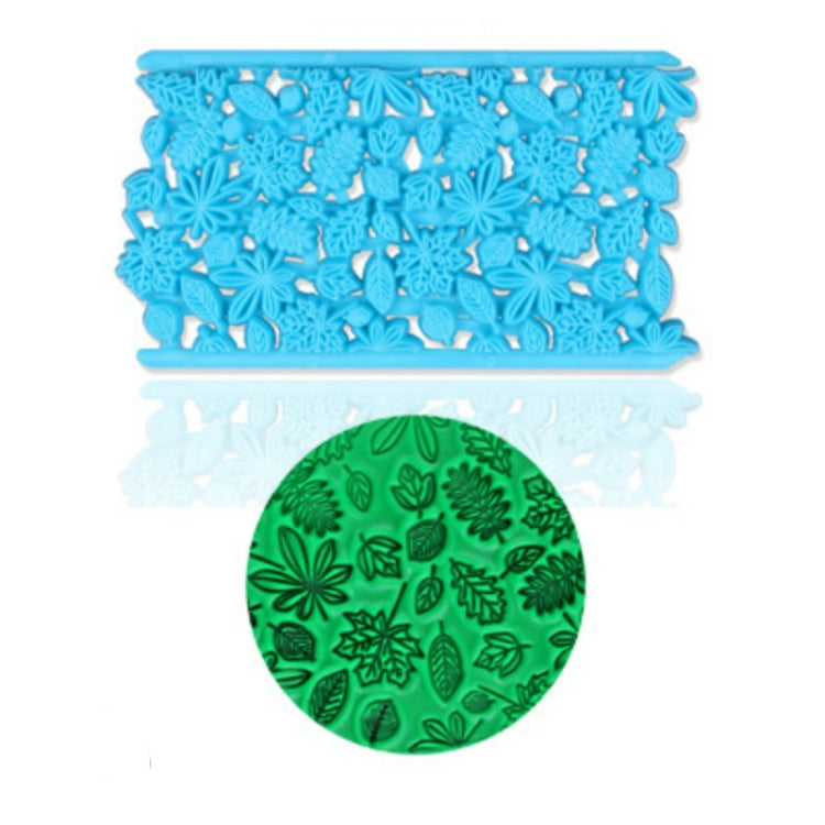 2 PCS Cake Fondant Tool Heart Shaped Diamond Texture Plaid Overpass Quyi Seal Printing Mould(Leaf Cut Mold 56004) by bashfashion