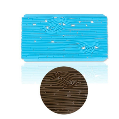 2 PCS Cake Fondant Tool Heart Shaped Diamond Texture Plaid Overpass Quyi Seal Printing Mould(Bark Cut Mold 56005) by bashfashion