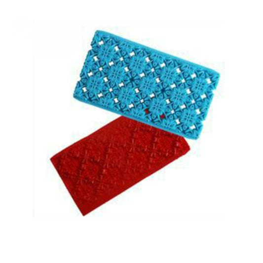 2 PCS Cake Fondant Tool Heart Shaped Diamond Texture Plaid Overpass Quyi Seal Printing Mould(Small Round Flower Core 54114) by bashfashion