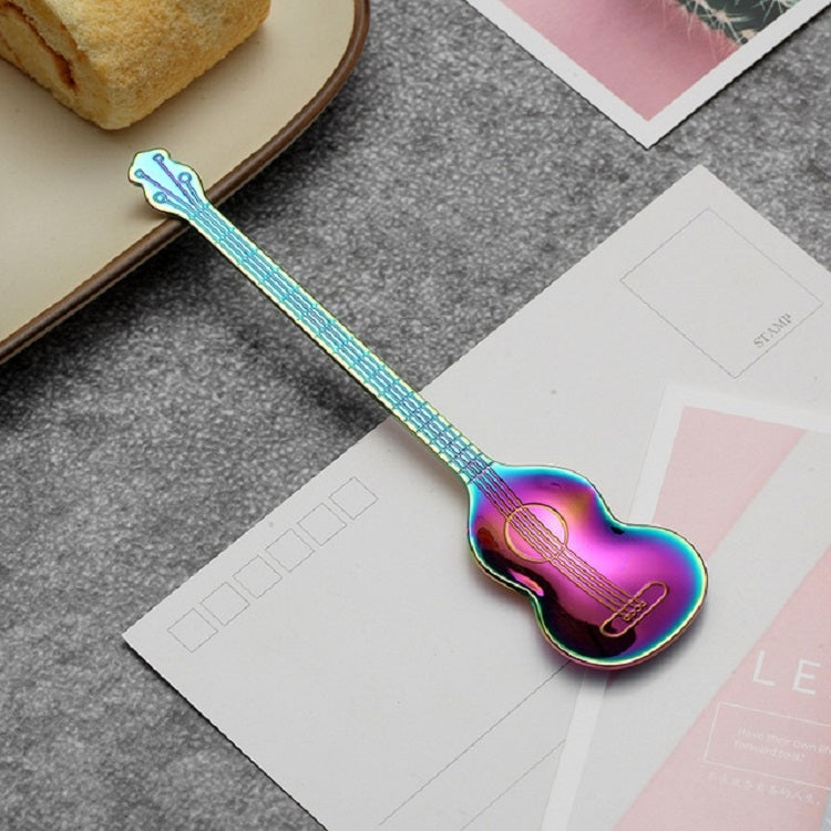 Stainless Steel Coffee Mixing Spoon Creative Musical Instrument Shape Spoon, Style:Guitar, Color:Colorful by bashfashion