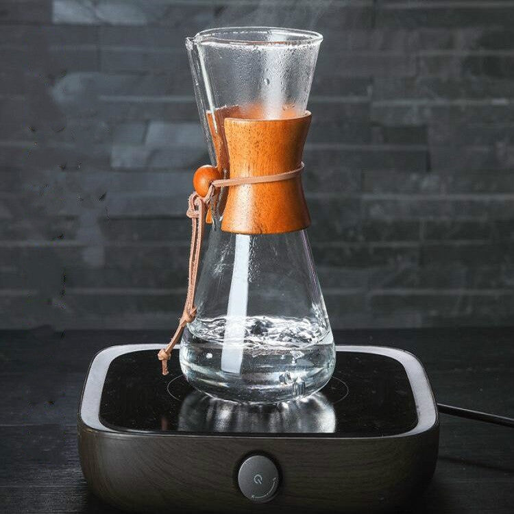 Heat Resistant Glass Coffee Pot Convenient Hand Made Pot, Specification:600ml Coffee Pot with Strainer by bashfashion
