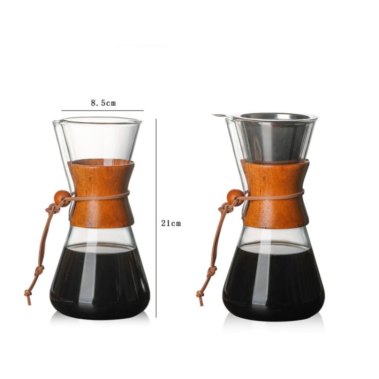 Heat Resistant Glass Coffee Pot Convenient Hand Made Pot, Specification:600ml Coffee Pot with Strainer by bashfashion