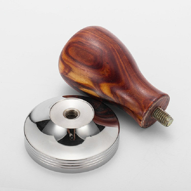 Stainless Steel Solid Wood Handle Integrated Coffee Powder, Specification:58mm, Color:Rosewood Handle by bashfashion