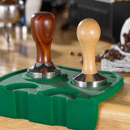 Stainless Steel Solid Wood Handle Integrated Coffee Powder, Specification:58mm, Color:Aluminum Integration by bashfashion