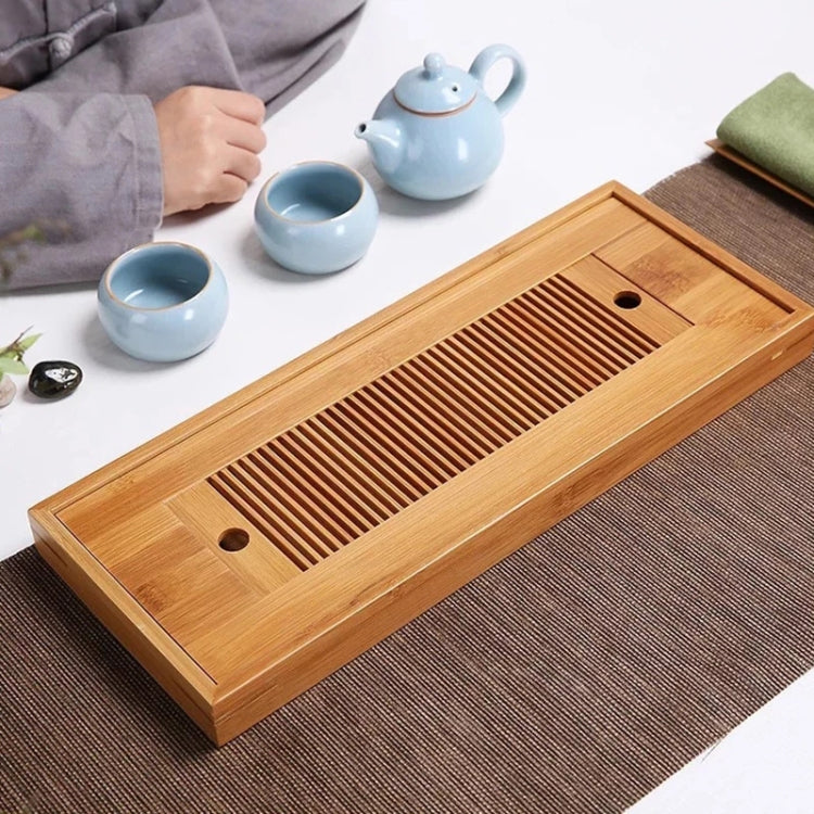 Bamboo Tea Trays Kung Fu Tea Accessories Tea Tray Table With Drain Rack(primary color) by bashfashion