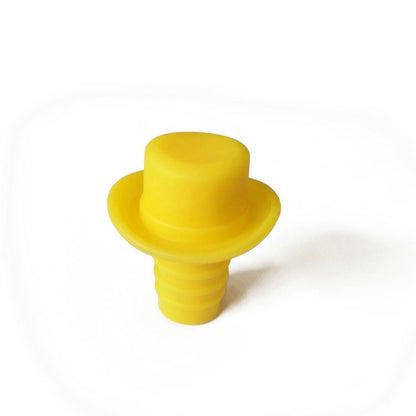 Silica Gel Top Hat Fresh Wine Corks Cruet Red Wine Stopper(Yellow) by bashfashion