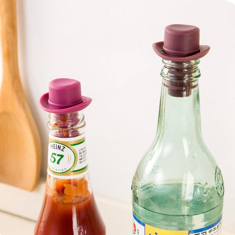 Silica Gel Top Hat Fresh Wine Corks Cruet Red Wine Stopper(Yellow) by bashfashion