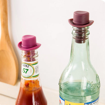 Silica Gel Top Hat Fresh Wine Corks Cruet Red Wine Stopper(Yellow) by bashfashion