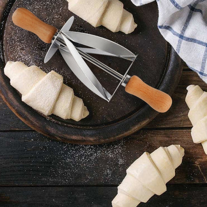 Croissant Tool Roller Stainless Steel Croissant Cutlery Croissant Knife(Silver) by bashfashion