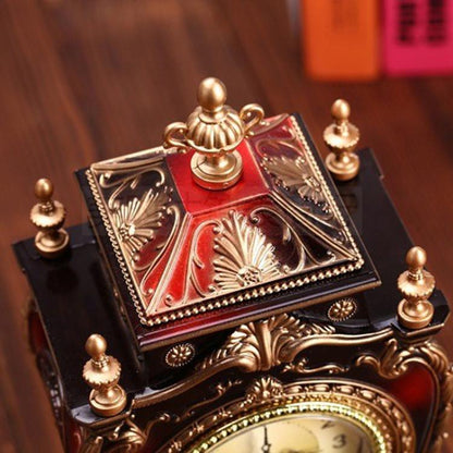 Vintage Clock Classical Royalty Sitting Room TV Cabinet Desk Imperial Furnishing Creative Sit Pendulum Clock(Gray) by bashfashion