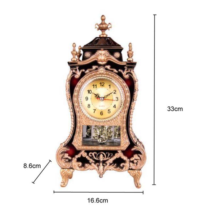 Vintage Clock Classical Royalty Sitting Room TV Cabinet Desk Imperial Furnishing Creative Sit Pendulum Clock(Brown) by bashfashion