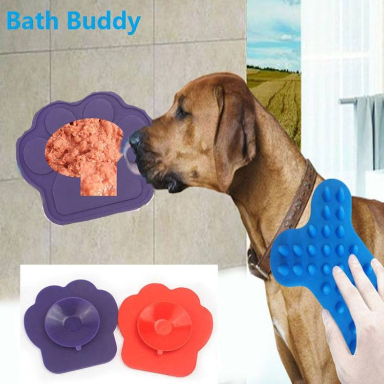 Pet Silicone Fixed Suction Cup Bowl Slow Eating Divert Attention Bath Products(Purple) by bashfashion
