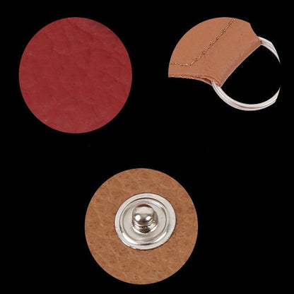 10 PCS Genuine Leather Guitar Pick Storage Bag with Key Ring, Color:Brown by bashfashion