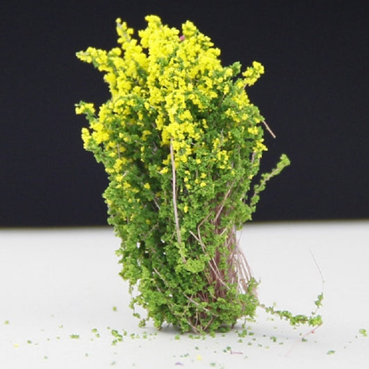 Artificial Handmade Model Material Sand Table Building Bush Flower Finished Flower(Yellow Flower) by bashfashion