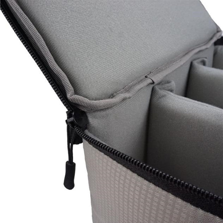 Water-resistant DSLR Padded insert Case Waterproof Zipper Removable Partition Camera Bags(Light Grey) by bashfashion