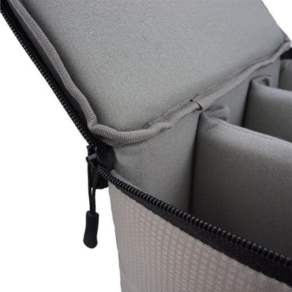 Water-resistant DSLR Padded insert Case Waterproof Zipper Removable Partition Camera Bags(Light Grey) by bashfashion