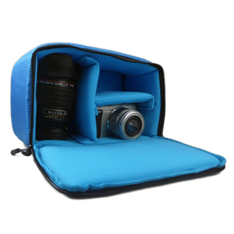 Water-resistant DSLR Padded insert Case Waterproof Zipper Removable Partition Camera Bags(Blue) by bashfashion