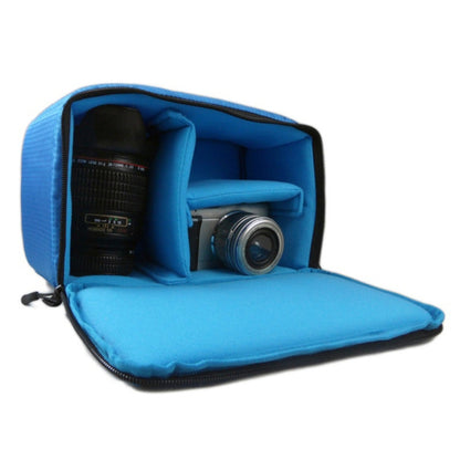 Water-resistant DSLR Padded insert Case Waterproof Zipper Removable Partition Camera Bags(Blue) by bashfashion