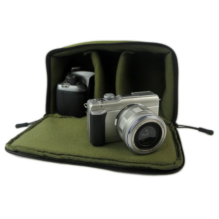 Water-resistant DSLR Padded insert Case Waterproof Zipper Removable Partition Camera Bags(Army Green) by bashfashion