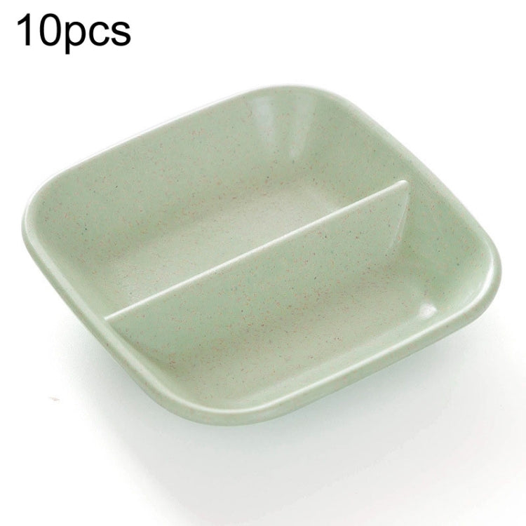 10pcs Kitchen Accessories 2 In 1 Seasoning Sauce Dishes Wheat Straw Salad Saucer Bowl(Green) by bashfashion