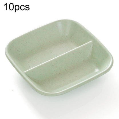 10pcs Kitchen Accessories 2 In 1 Seasoning Sauce Dishes Wheat Straw Salad Saucer Bowl(Green) by bashfashion